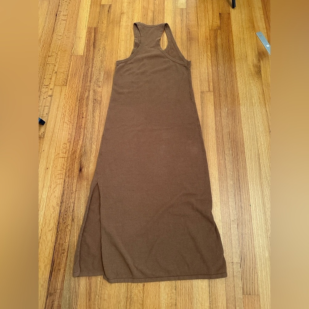 REVOLVE One Grey Day Perth Maxi dress Small bronze "Falafel" self belt knit